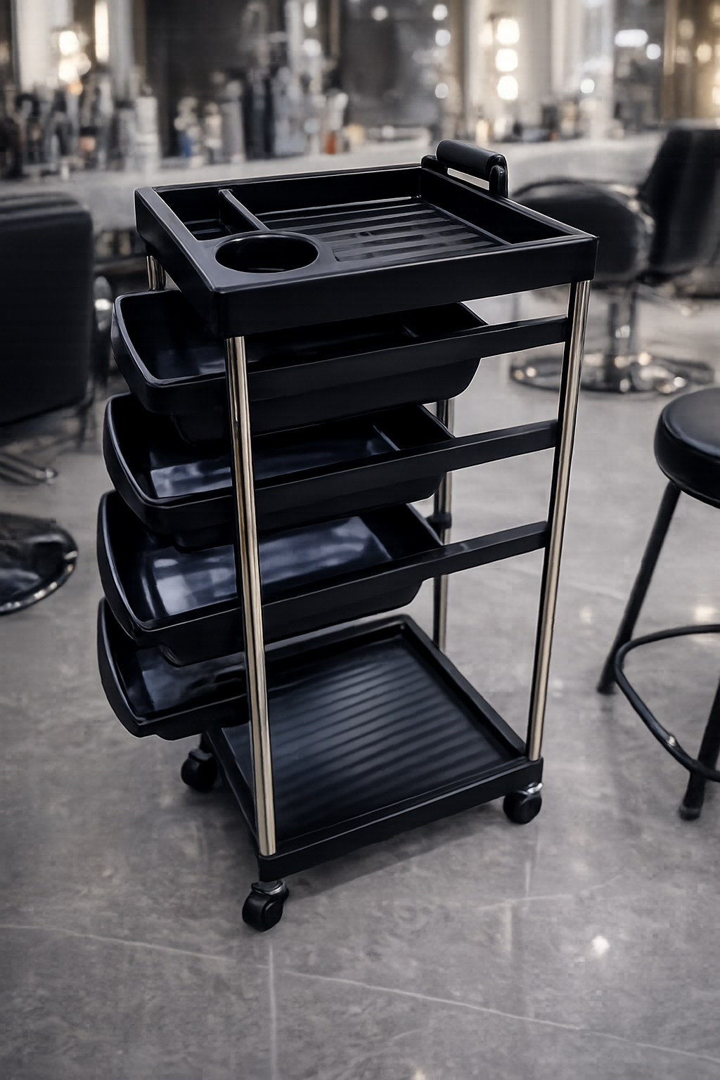 Premium Imported 5-Tray Salon Trolley