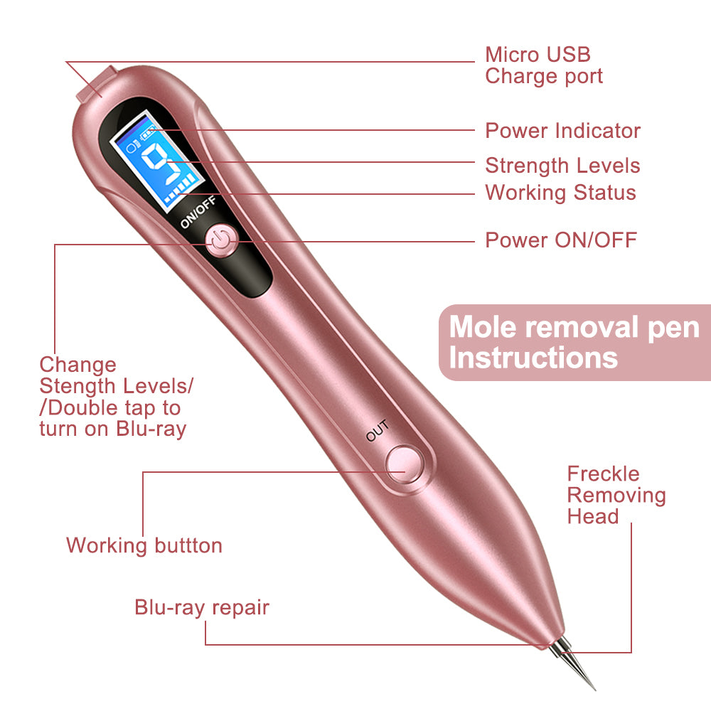 Min Freckle Mole Removal Pen Portable Removal Spot Without Hurting Skin Laser Plasma Pen Mole Tattoo Beauty Tools