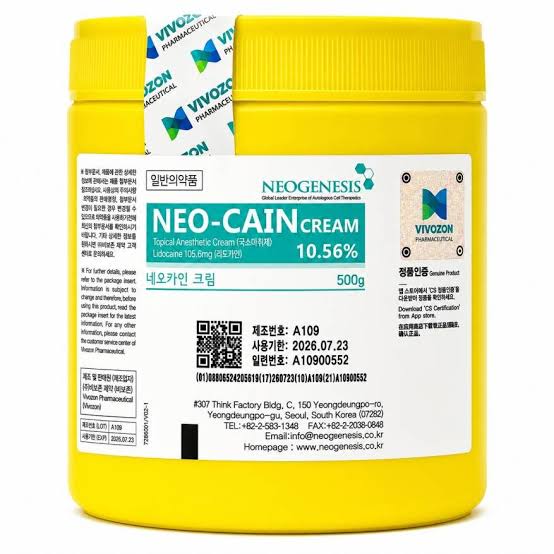 Original Neo-Cain Numbing Cream 10.56% Lidocain - 500g - Made in Korea