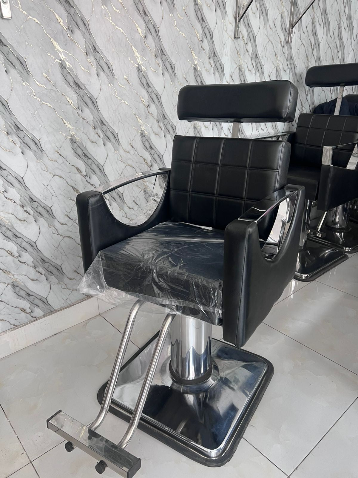 Professional Salon Styling Chair – Premium Fixed Base Model half take T-Arm